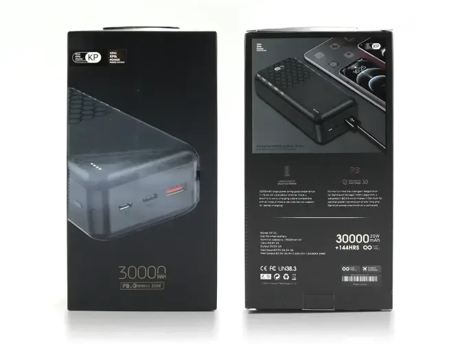 Зовнішній акумулятор (power bank) 30000мАг 22,5Вт KP KP-33 Київ - фото 8