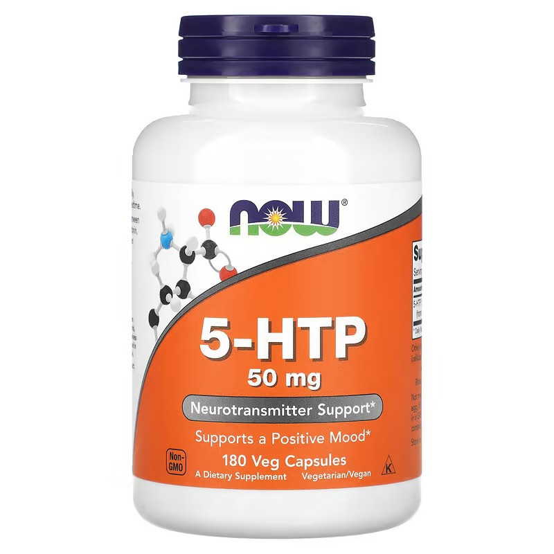 Аминокислота NOW 5-HTP, 50 mg, 180 Veg Capsules Луцк - изображение 1