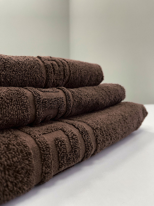 Махровий рушник Ideal Textile Greek 33х60 см коричневий (56860584) Чернівці - фото 2