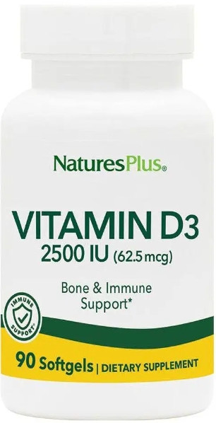 Вітамін D3 Nature's Plus Vitamin D3 2500 МЕ 90 гел капс Київ - фото 1