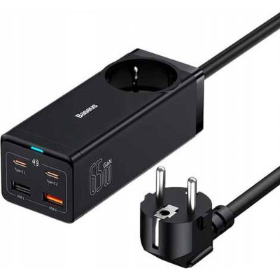 Зарядное устройство Baseus AC + 2xUSB-C 65W + 2xUSB black (PSZM000901) Винница - изображение 1
