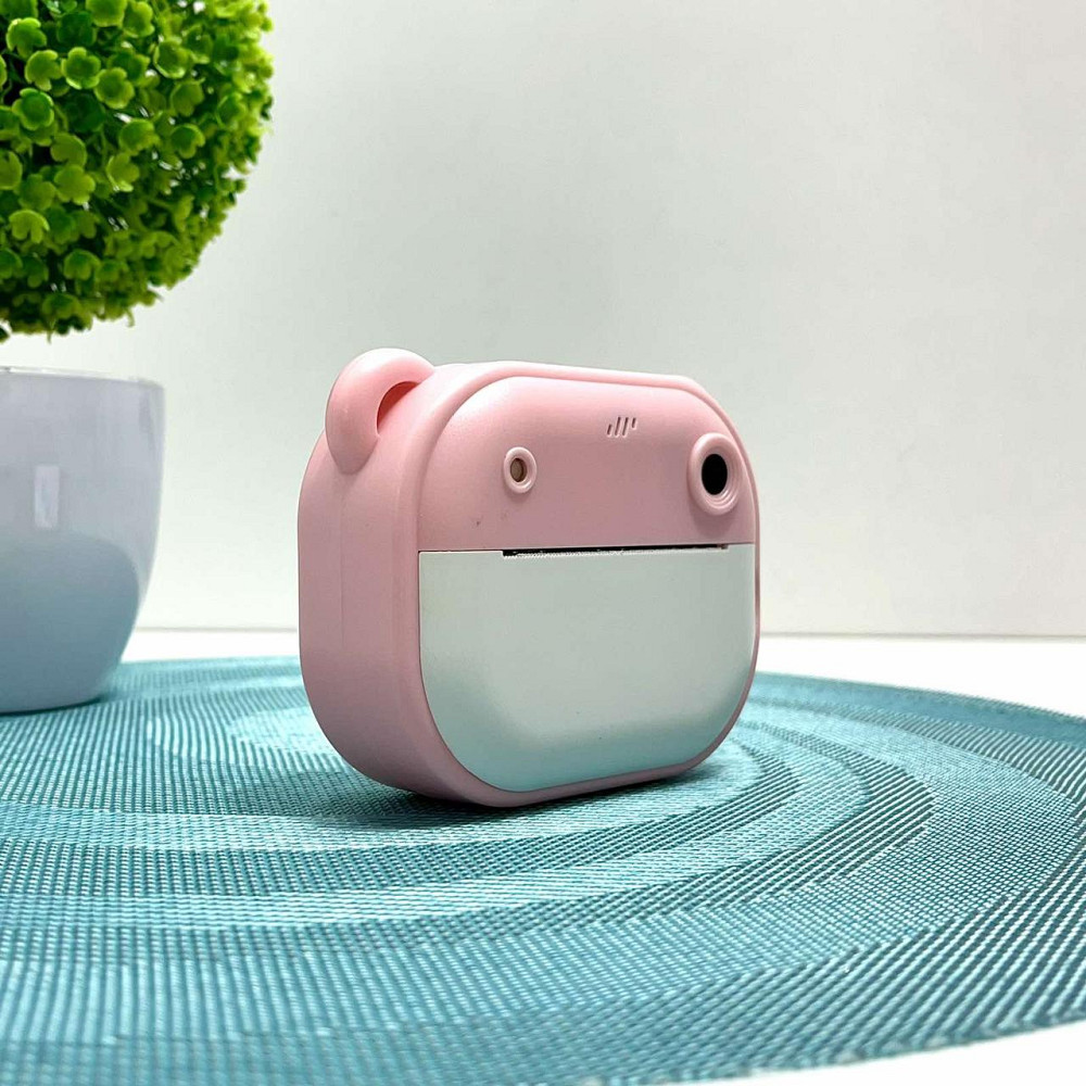 Фотоапарат-принтер фронтальна камера чб друк USB-кабель 2 рулони термопаперу звук фото відео ігри SD роз'єм Рожевий (C 66631) Чернігів - фото 5