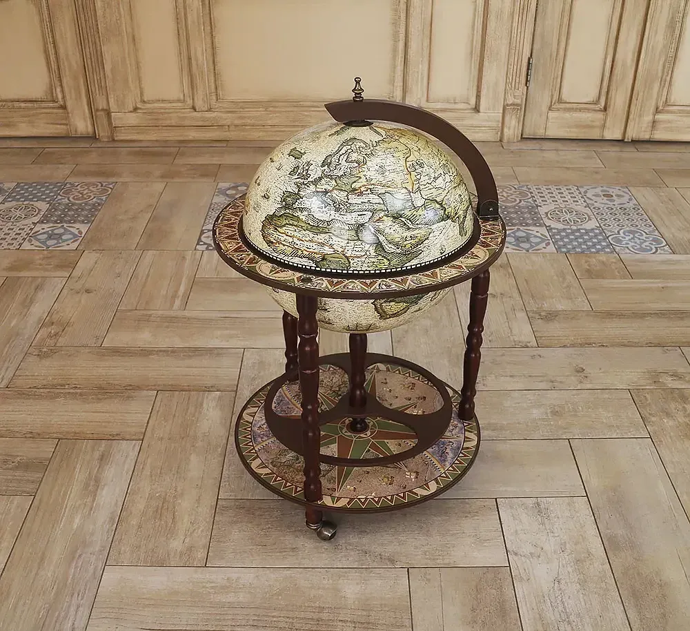 Глобус бар зі столиком Карта світу новий дизайн кремовий сфера 40 см Гранд Презент mastersem Київ - фото 3