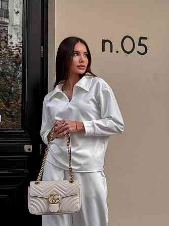 Жіночий базовий прогулянковий костюм на осінь щільний джерсі Білий, 44/46 Одеса