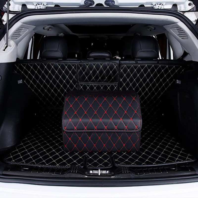 Автомобильный органайзер ZWX-002 Black-Red компактный вместительный два отдела для хранения на липучке с ручкой 40*30*30 см Київ - фото 3