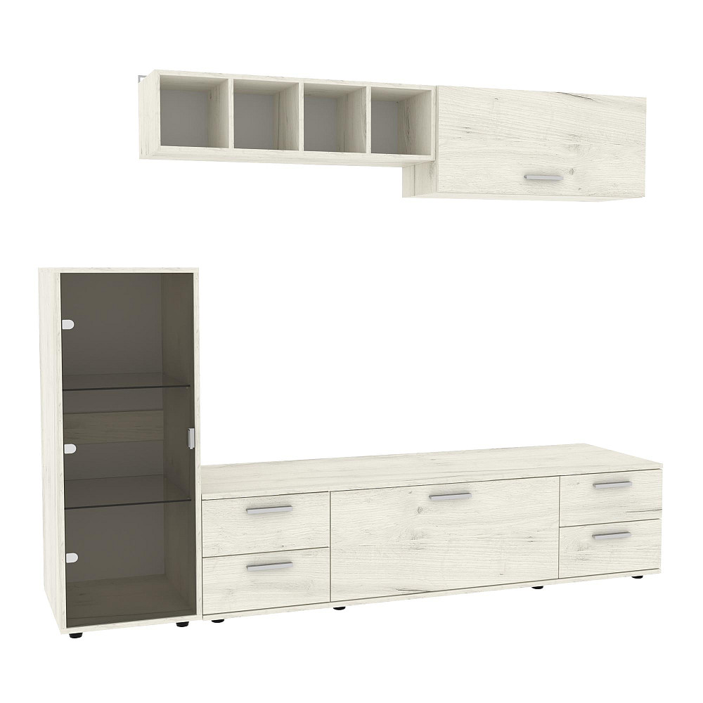 Стенка в гостиную Hugo-3, Дуб Крафт Білий, 2060х520х1700 Львов - изображение 1