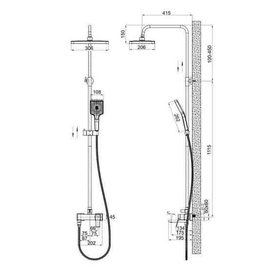 Душова система універсальна Qtap Arvin на три споживачі (з виливом) QTARV111CRM48643 Chrome Київ