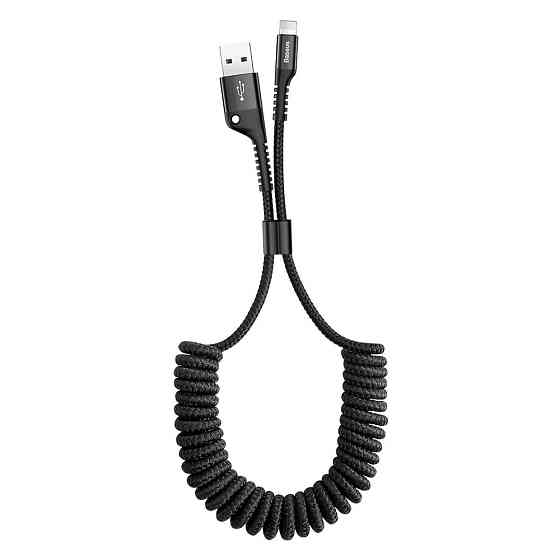 Кабель Lightning Baseus Fish eye Spring Data USB-Lightning CALSR-01 (Чорний, 1м) Николаев