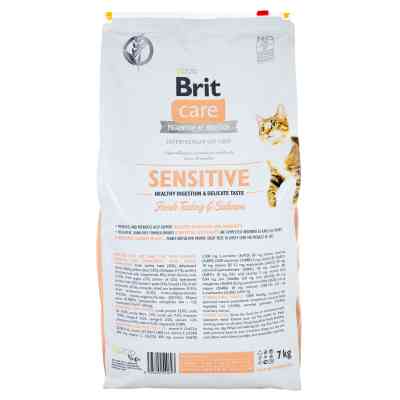 Сухой корм для кошек Brit Care Cat GF Sensitive HDigestion and Delicate Taste 7 кг (8595602540693) Винница