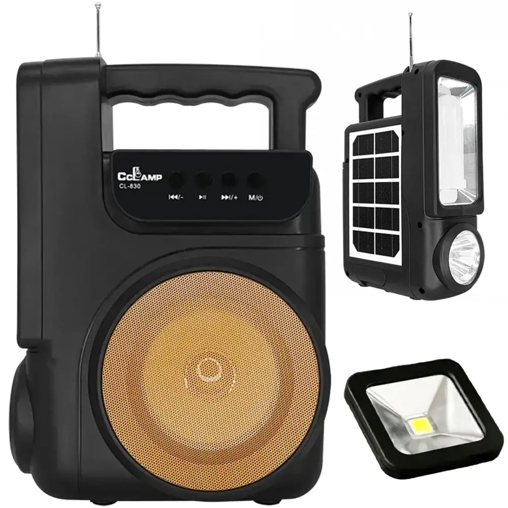 Ліхтар на сонячній батареї з PowerBank і радіо 4000мАг, FM, MP3, Bluetooth CL-830 / Переносний ліхтар-колонка Одеса - фото 3