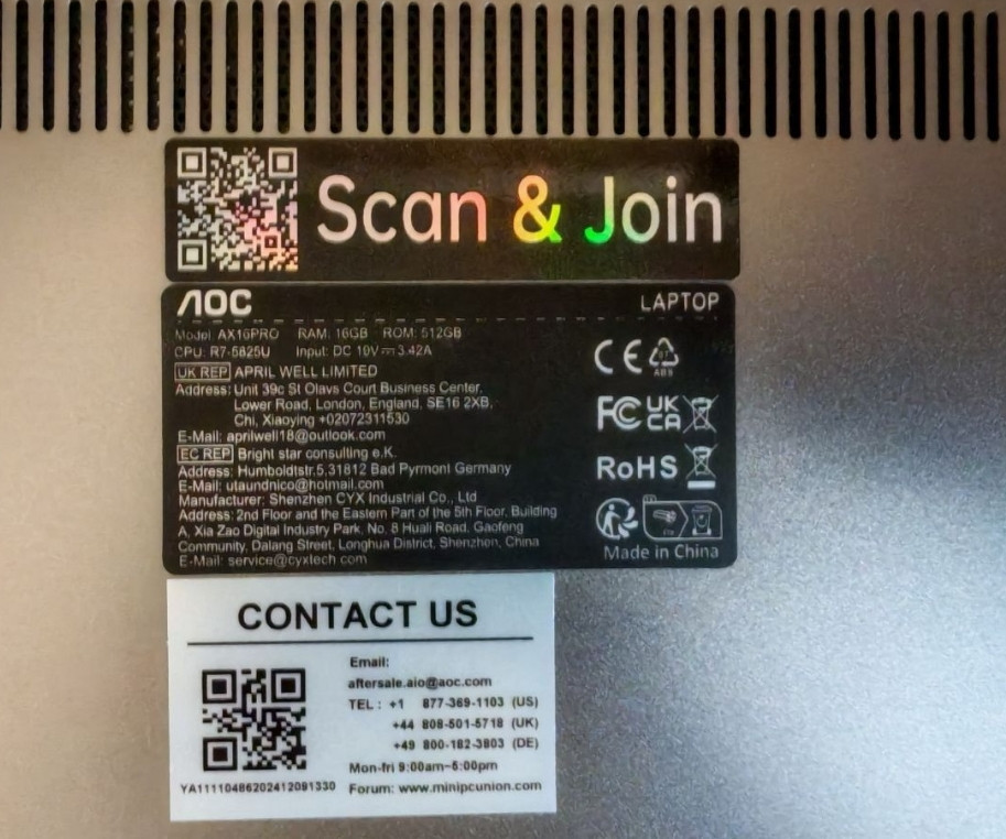 Ноутбук AOC AceMagic AX16 pro (16/512, Ryzen 7 5700U, Full HD IPS) Киев - изображение 3