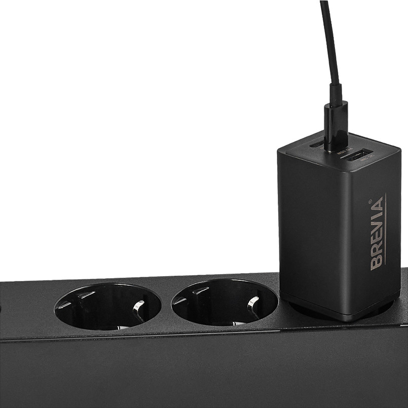 Мережевий зарядний пристрій Brevia ePowerGaN PD65W 2xUSB-C+USB-A чорний Львів - фото 5