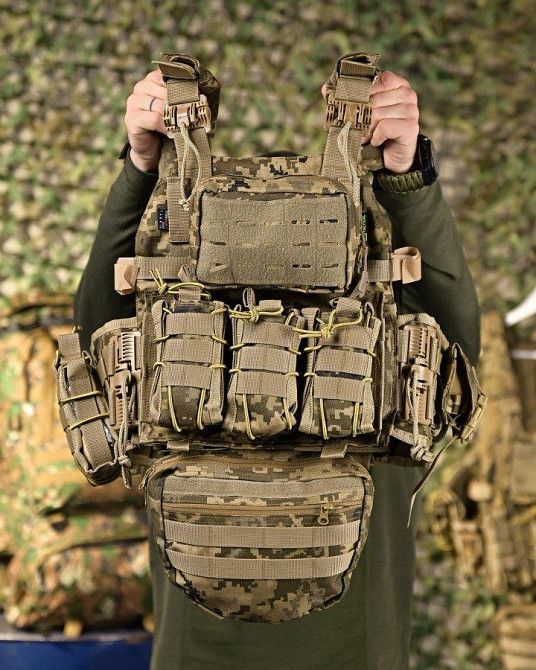 Плитоноска 4 точки быстрый сброс frion  с напашником пиксель  ПП4633 Одесса - изображение 8