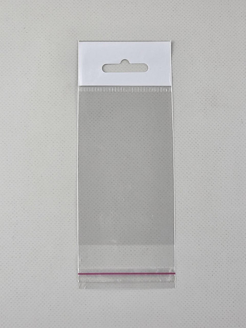 Пакеты для упаковки прозрачные с клейкой лентой и подвесом 6* 9.5+3\25мк +скотч(+еврослот3,5) (1000 шт) Харьков - изображение 1