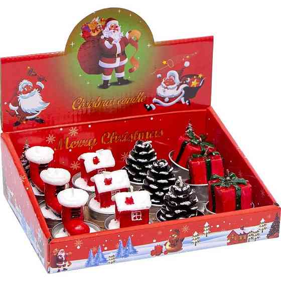 Свічка новорічна "Подарунок, Шишка" 10-77 розмір 5 см, 12 штук Вінниця