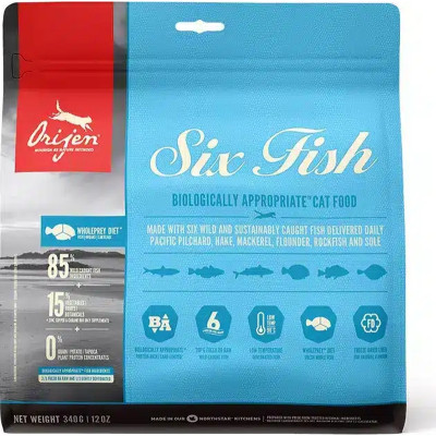 Сухой корм для кошек Orijen 6 Fish Cat&kitten 340 г (0064992281342) Винница - изображение 3