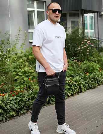 Якісна чоловіча сумка з натуральної шкіри, сумка месенджер, шкіряна барсетка Київ