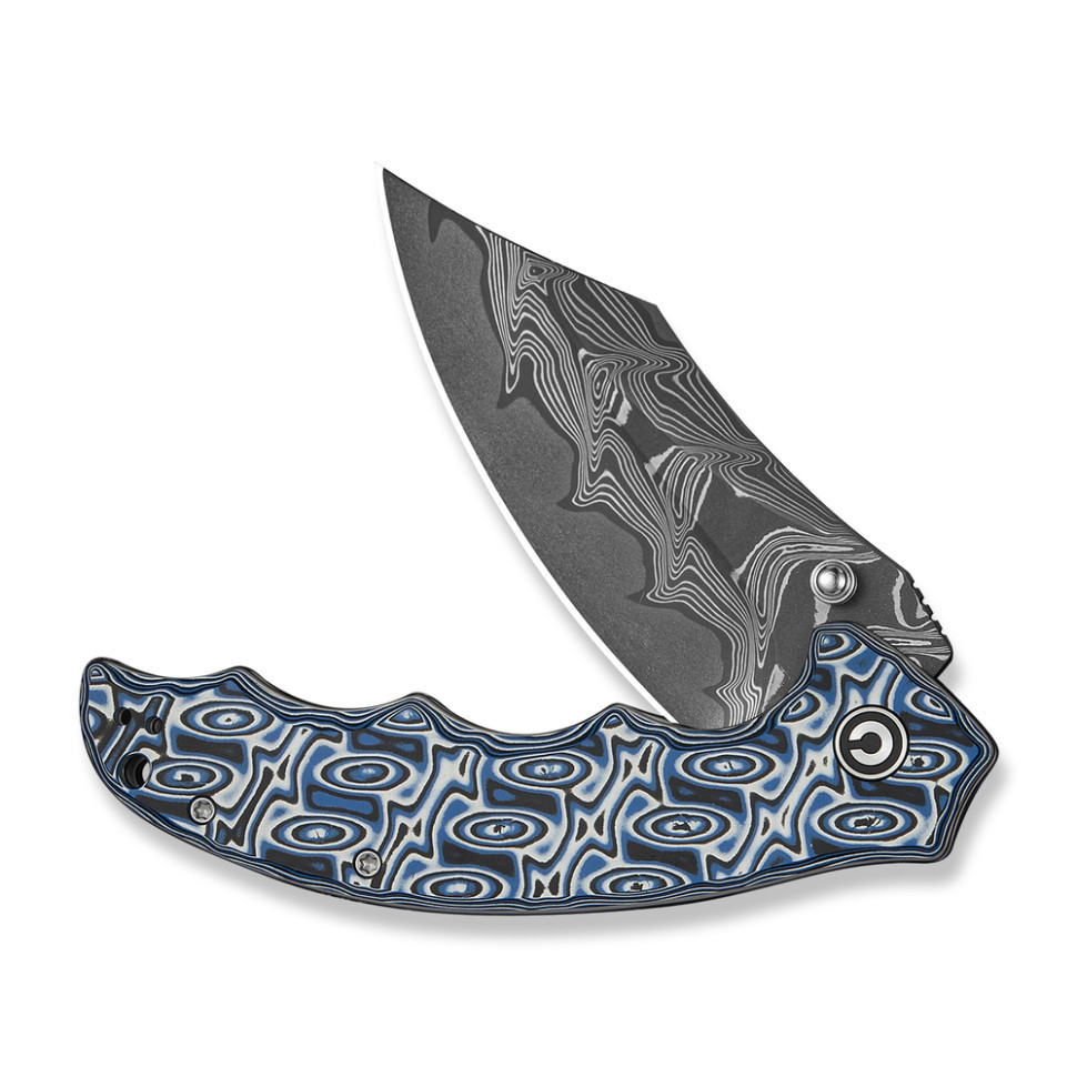 Нож складной туристический Civivi Pentad (8.8 см) Damascus / Micarta синий/белый Киев - изображение 3
