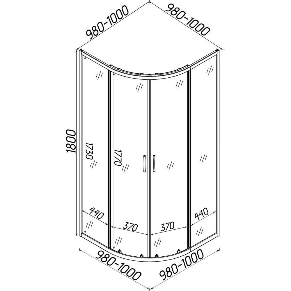 Душевая кабина полукруглая без поддона WISLA N100FS BRAVO (1уп.) Киев - изображение 6
