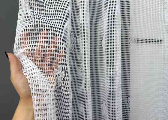 Тюль сетка VR-Textil Juli № 1869т Арка на кухню цвет белый 500х150 см (53-0165) Киев