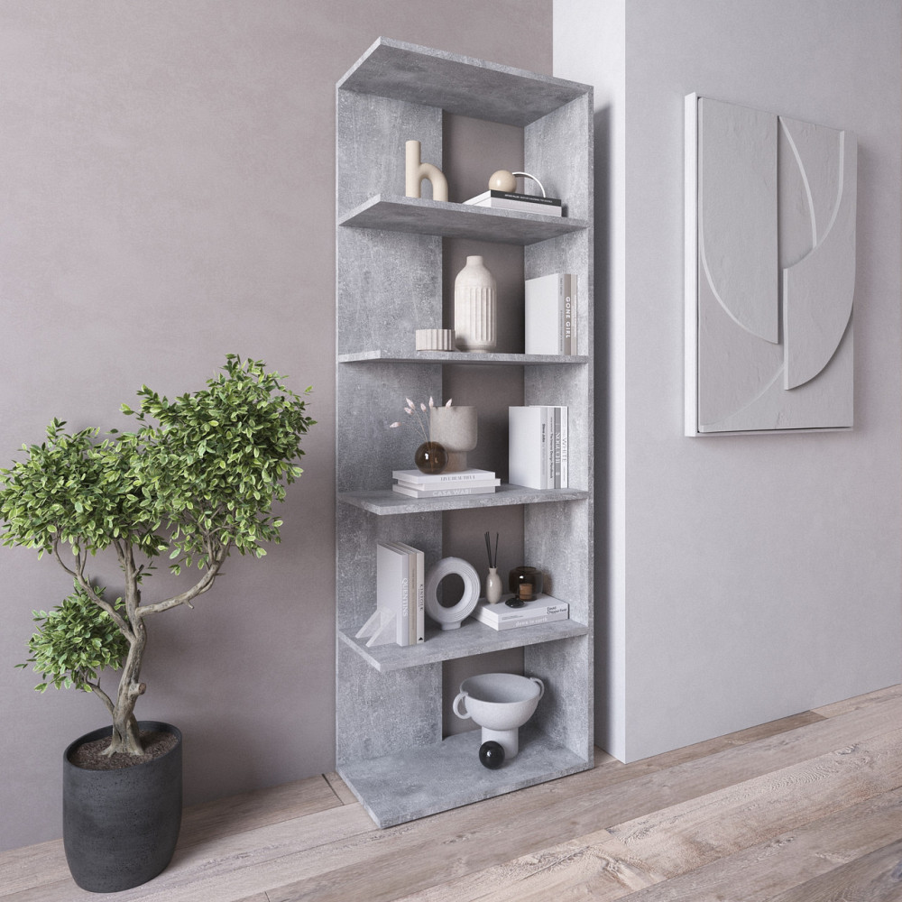 Стеллаж VAYS D-6, книжная полка из 5 открытых секций, ЛДСП, 60×30×178 см - для дома, офиса, гостиной Львов - изображение 4