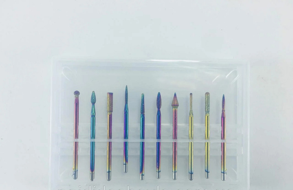 Набір кольорових-алмазних насадок для фрезера, 10 шт. Київ - фото 3