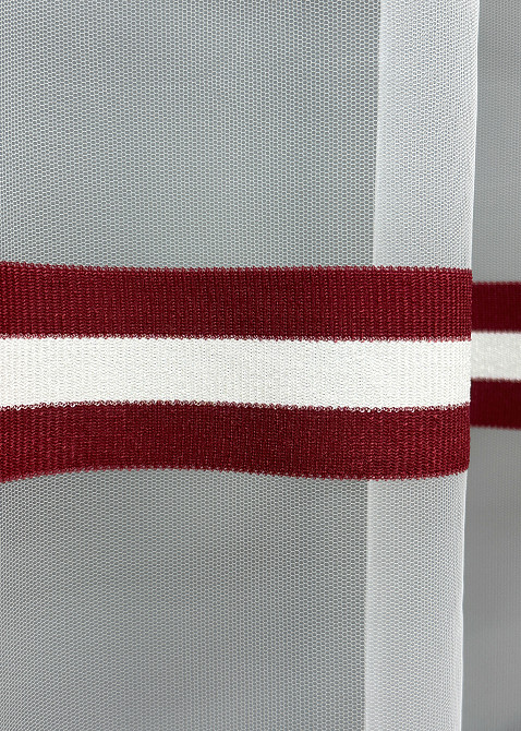 Тюль фатин полосы Цвет бордовый с белым 1772т Киев - изображение 4