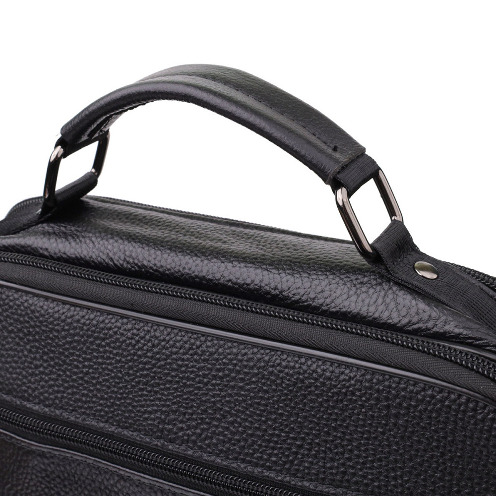 Чоловіча сумка з ручкою для перенесення в руці з натуральної шкіри Чорний (Vintage) Київ - фото 9