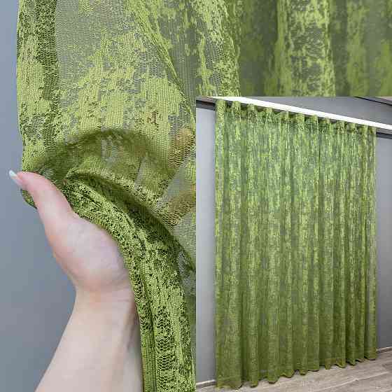 Тюль VR-Textil 1663т Мармур Al-1 Жакард Оливковий 350х260 см (42-0849) Київ