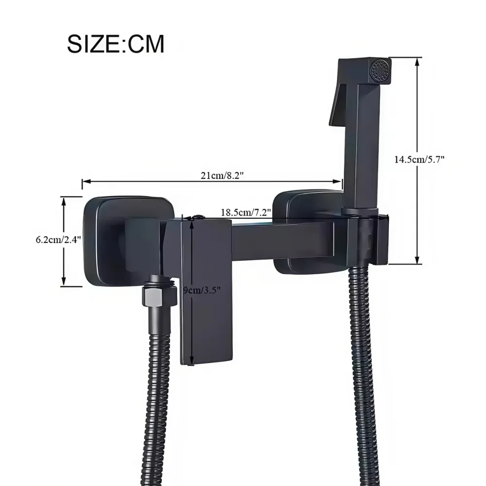 Змішувач для гігієнічного душу настінний Zerix KUB-222 BLACK чорний нерж. сталь (ZX4857) Чернівці - фото 4