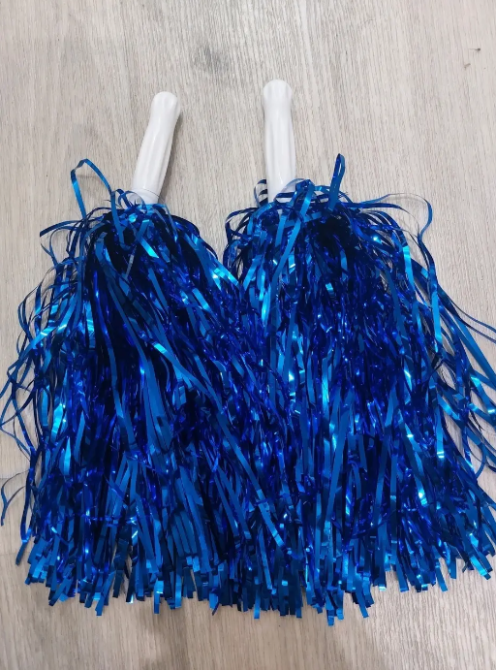 Помпони для черлідингу для дітей та дорослих 2 штуки 31 см синій Київ - фото 2