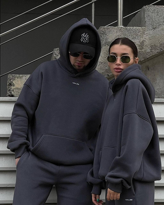 Стильний чоловічий теплий костюм-тринитка на флісі Графіт, 46/48 Одеса - фото 2