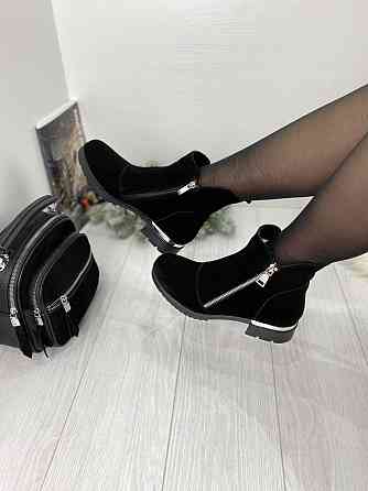 Черевики жіночі D and V чорні замша зима висота 14см (2201) Коломия