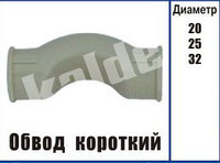 Обвод короткий полипропиленовый Kalde ∅ 25 Харьков - изображение 1