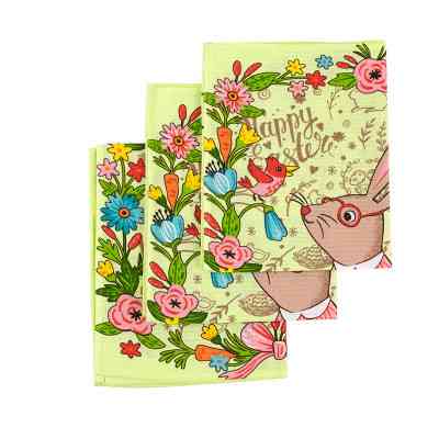 Рушник Руно Набір вафельних Великодній Зайчик салатовий 45х60 см 3 шт (710Т_Пасхальний Зайчик салатовий) Вінниця