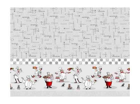 Ecotton Скатертина Ecotton 150х180 см бавовняна з рогожки біла світло-сіра 30161-1 Шеф-повар Коломия