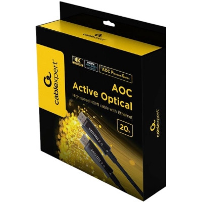 Кабель мультимедийный HDMI to HDMI 20.0m AOC V2.0 4K 60Hz Cablexpert (CCBP-HDMI-AOC-20M-02) Винница - изображение 2