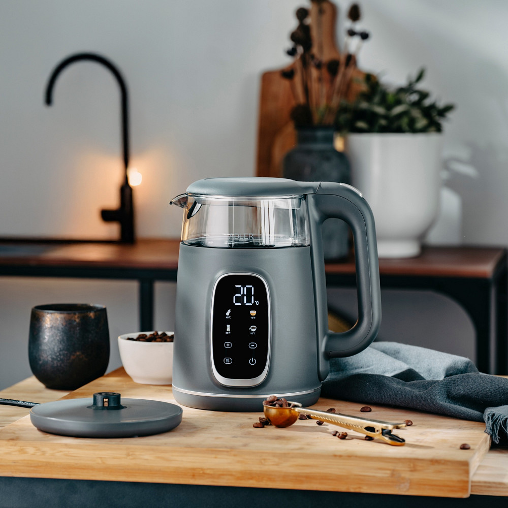 Електрочайник Adler AD 1305 grey 1850-2200Вт/ 1.7л/ скло/ встановлення температури/ Вінниця - фото 7