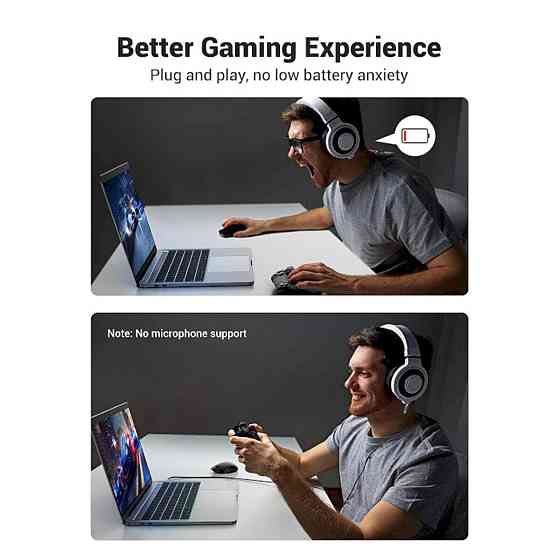 Кабель UGREEN CM450 USB-C Male to 3.5mm Male Audio Cable with Chip 1m Николаев