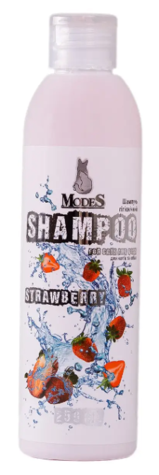 Шампунь Modes Fruit boom Strawberry Модес з ароматом полуниці для котів та собак 250 мл. Вінниця - фото 1