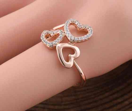 Кольцо Xuping 14038, 20 размер (ширина 15мм), белые фианиты, позолота РО Киев