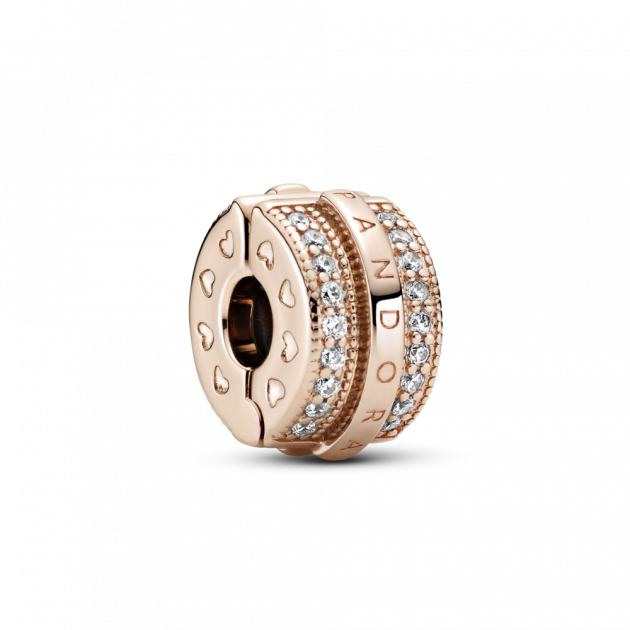 Срібна намистина-кліпса Пандора  "Ряд паве"   789042C01 MasterSem Київ - фото 1