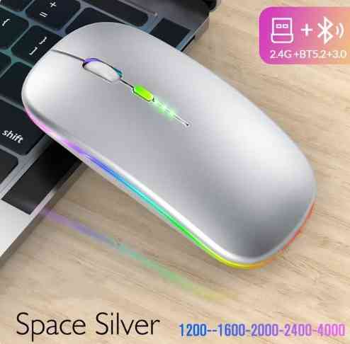 Мишка безшумна комп'ютерна, бездротова Macarone Bluetooth, USB, що перезаряджається, Сіра Запоріжжя
