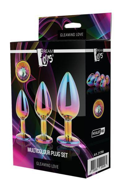 Набор радужных анальных пробок GLEAMING LOVE MULTICOLOUR PLUG SET Sex Aura Киев - изображение 2
