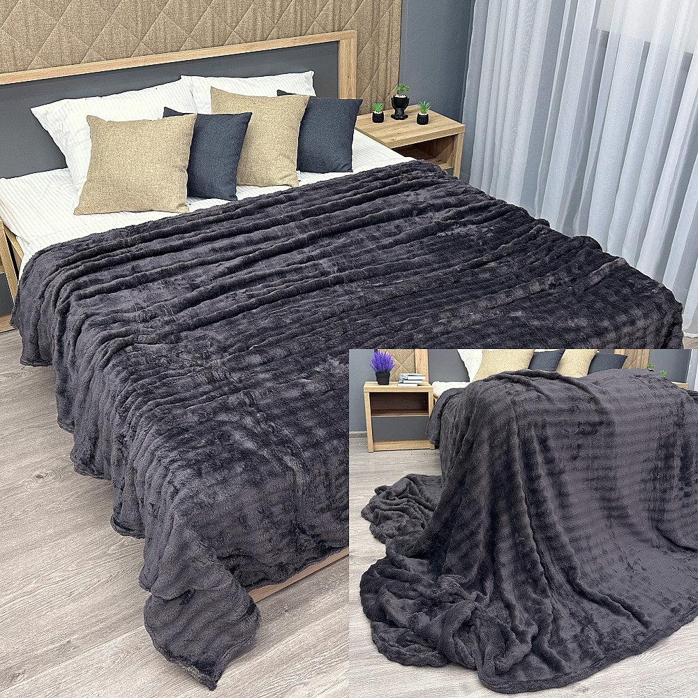 Плед-покривало 200х230 см (+-5см) Soft Night Графітовий (87-133) Київ - фото 1