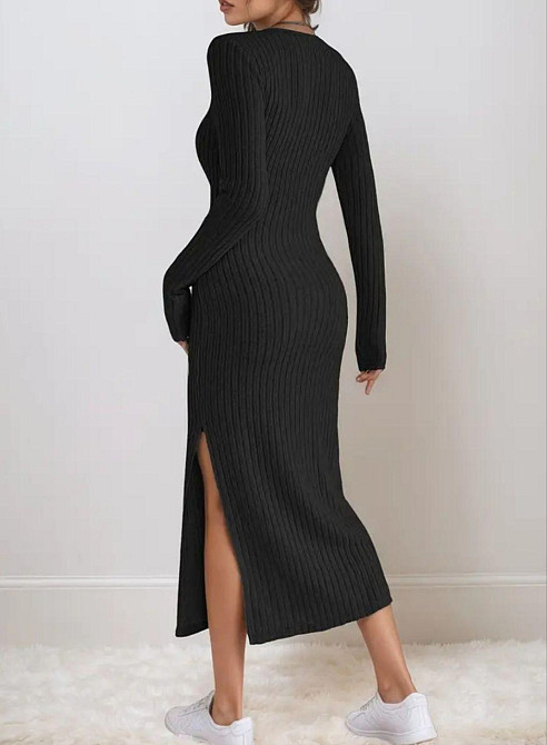 Платье с разрезом на ноге S черный Киев - изображение 4