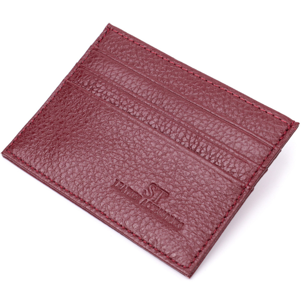Шкіряний кард-кейс бордовий (ST Leather) Київ - фото 10