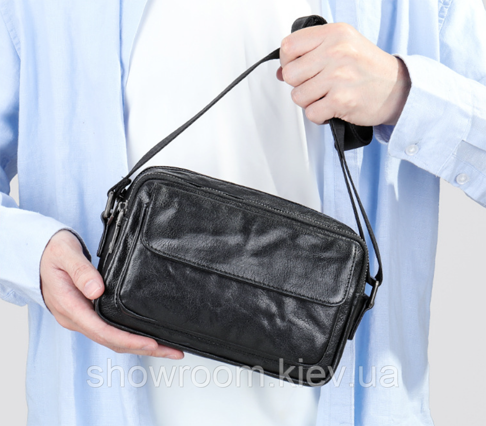 Чоловіча шкіряна барсетка Leather Collection (9253) Київ - фото 5