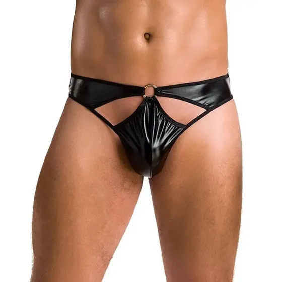 Чоловічі стринги Passion 033 THONG PAUL XXL/XXXL Black, під латекс Львов