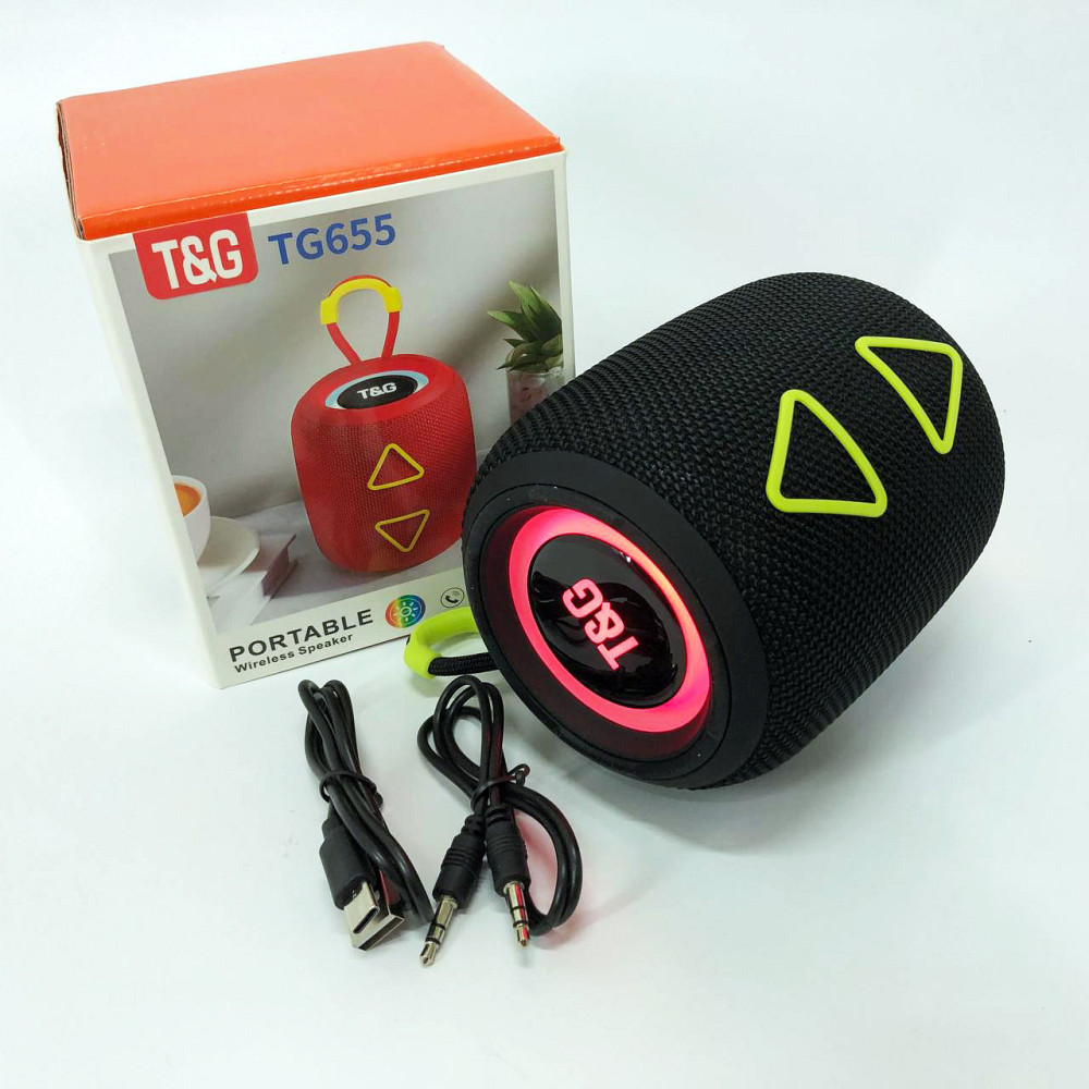 Недорогі портативні колонки, Колонка блютуз світлова, Портативна колонка для пк акумуляторна RW-91 Львів - фото 1